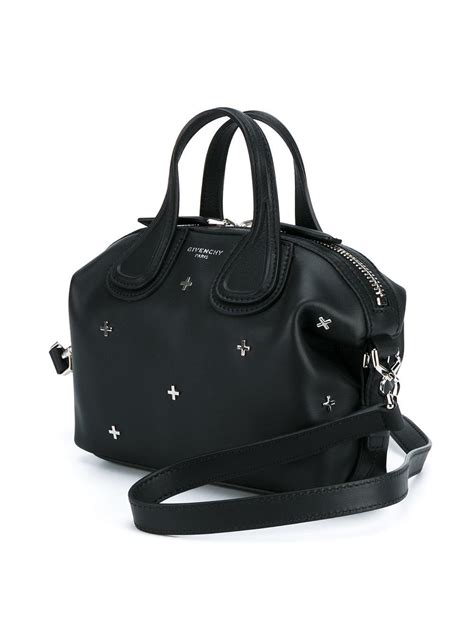 givenchy nightingale small waxy leather satchel bag black|givenchy iconic black pouch.